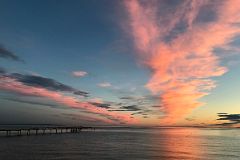 20C Sunset Over Muelle Loreto Pier And Strait Of Magellan From The Waterfront Of Punta Arenas Chile